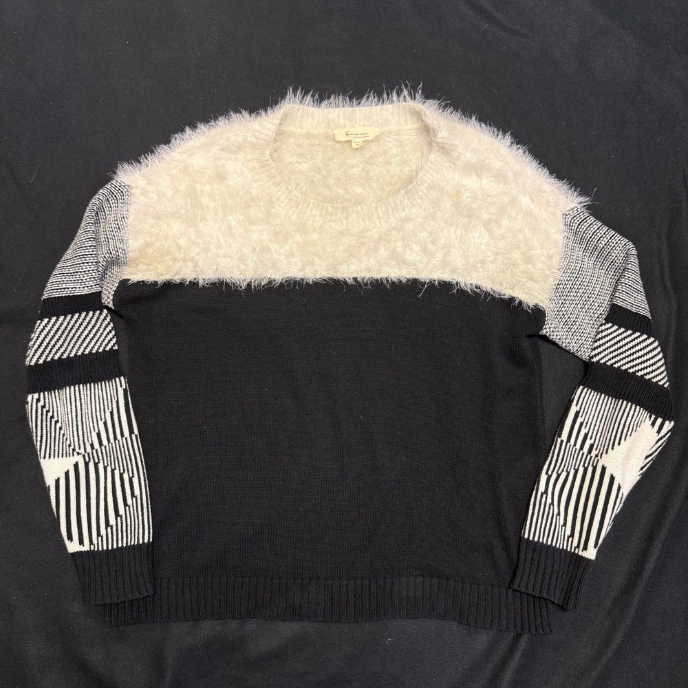 Two by Vince Camuto Color Block‎ Fuzzy Pullover Sweater Size M